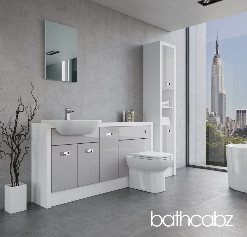 ATHENA WHITE MATT BASE & TALL UNIT BATHROOM FITTED FURNITURE