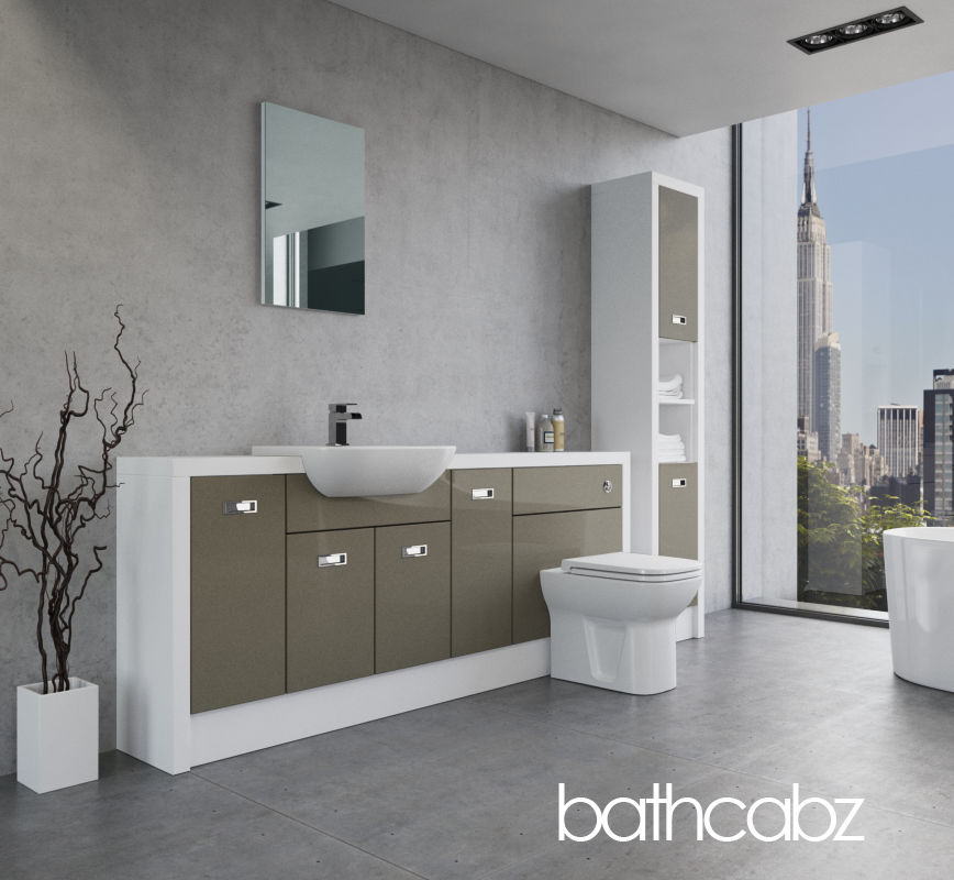 ATHENA WHITE MATT BASE & TALL UNIT BATHROOM FITTED FURNITURE