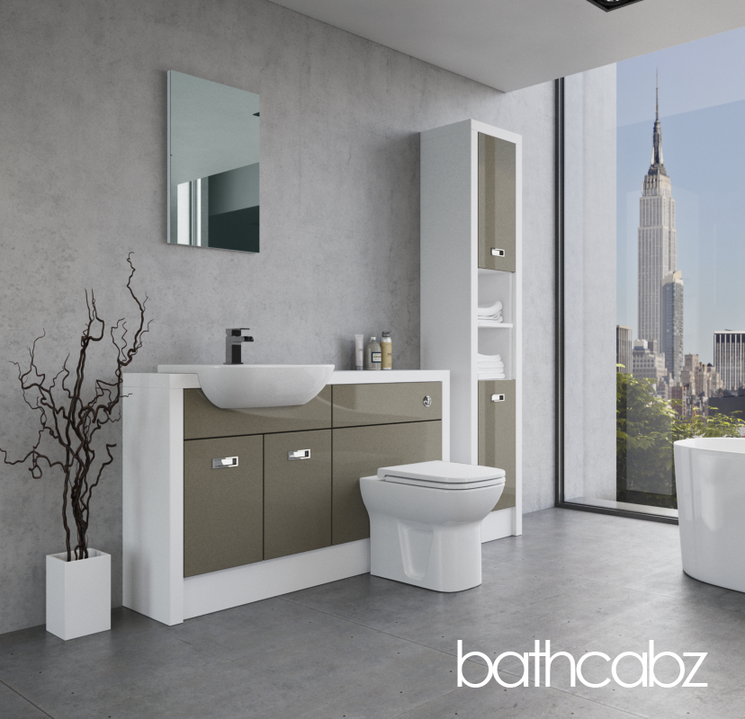ATHENA WHITE MATT BASE & TALL UNIT BATHROOM FITTED FURNITURE