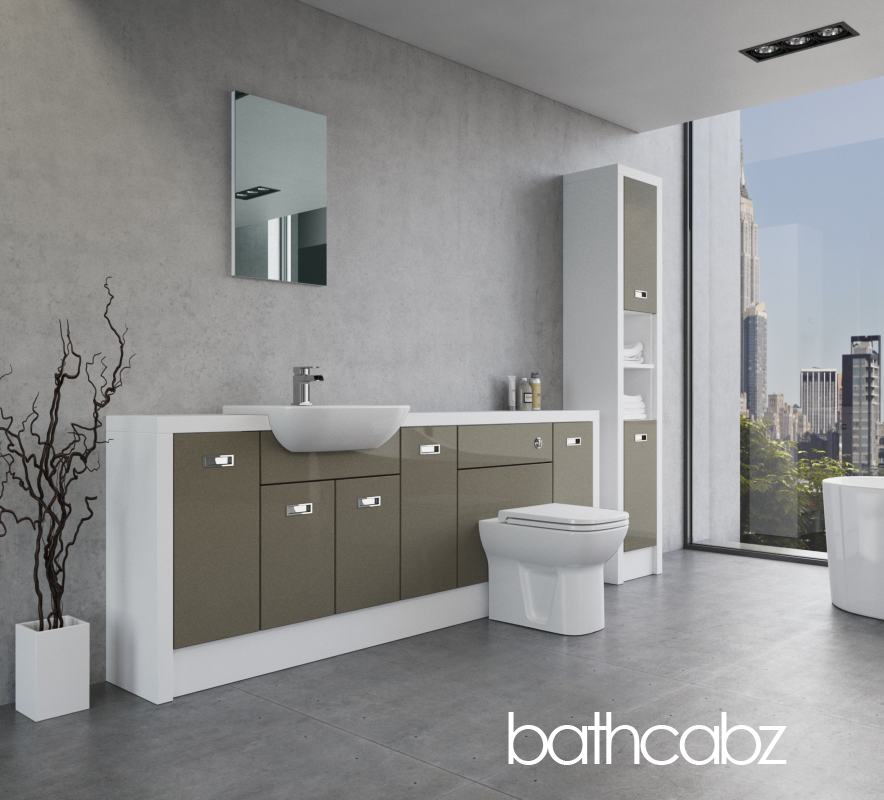 ATHENA WHITE MATT BASE & TALL UNIT BATHROOM FITTED FURNITURE