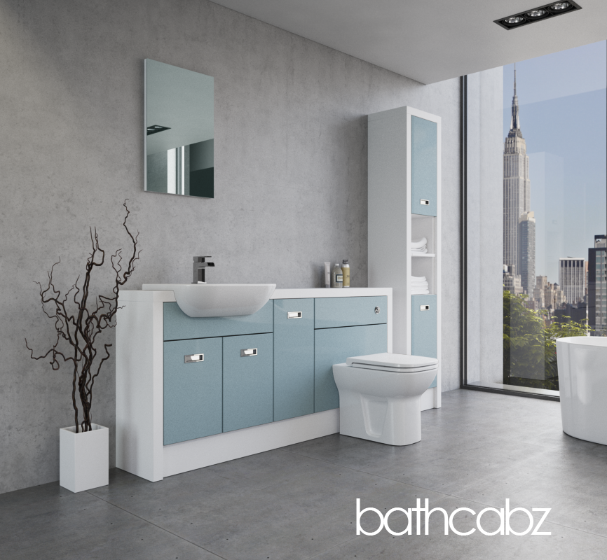 ATHENA WHITE MATT BASE & TALL UNIT BATHROOM FITTED FURNITURE