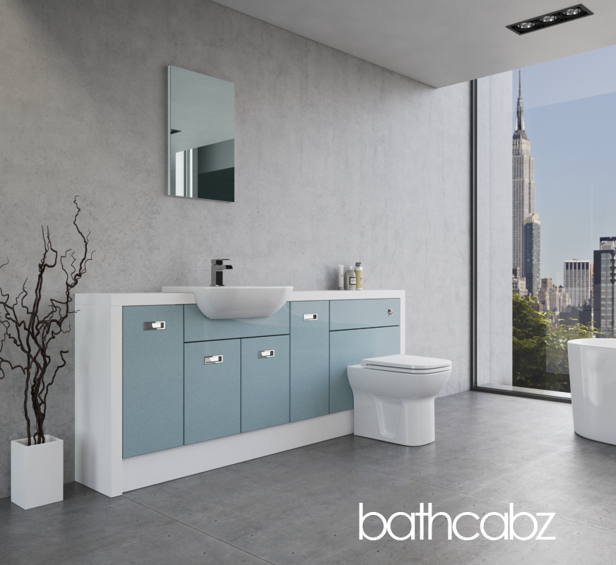 ATHENA WHITE MATT BASE UNITS BATHROOM FITTED FURNITURE