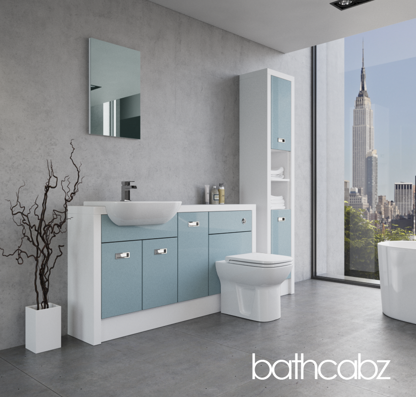 ATHENA WHITE MATT BASE & TALL UNIT BATHROOM FITTED FURNITURE