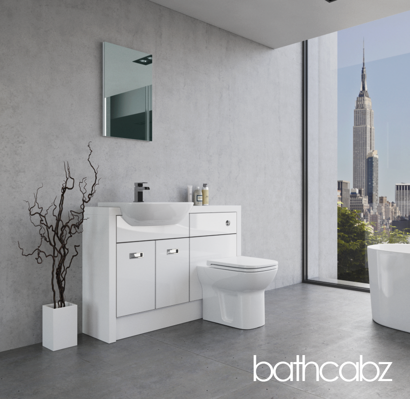 ATHENA WHITE MATT BASE UNITS BATHROOM FITTED FURNITURE