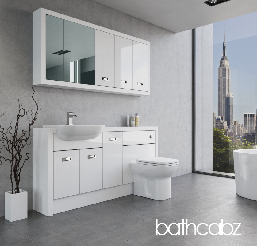 ATHENA WHITE MATT BASE & WALL UNITS BATHROOM FITTED FURNITURE