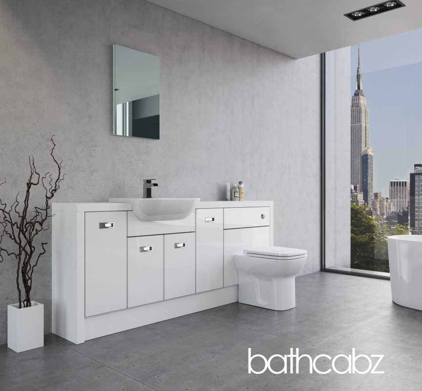 ATHENA WHITE MATT BASE UNITS BATHROOM FITTED FURNITURE