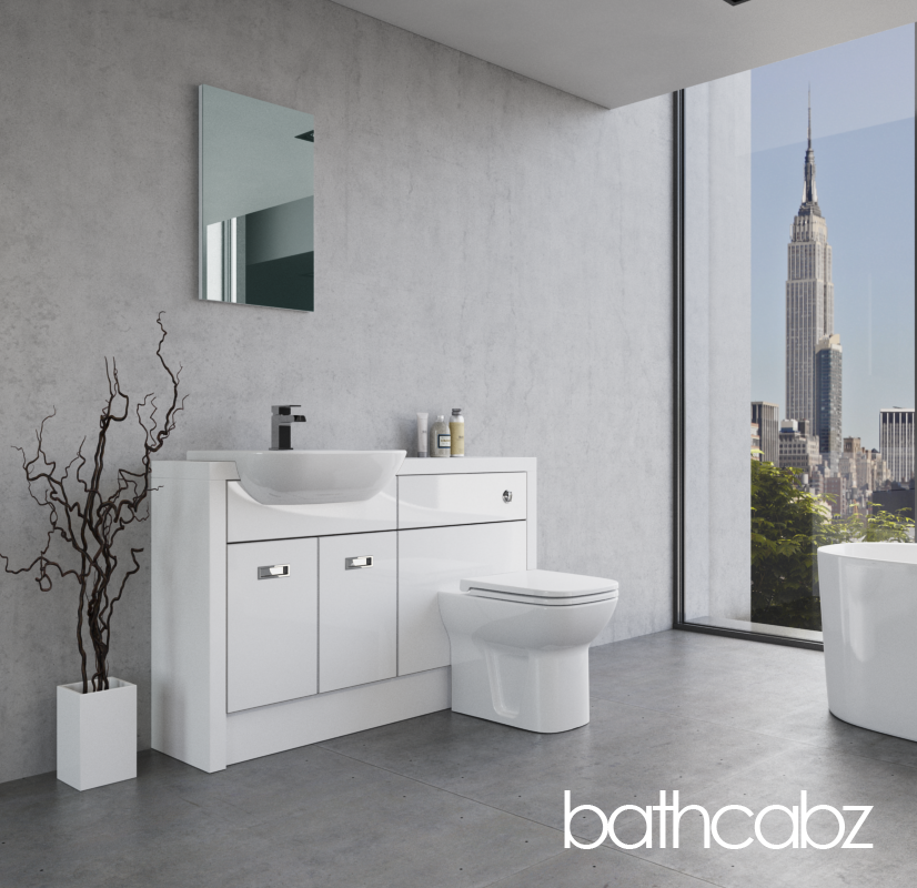 ATHENA WHITE MATT BASE UNITS BATHROOM FITTED FURNITURE