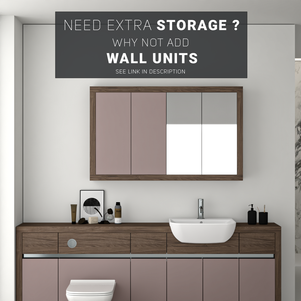 SEVI NORDIC CHESTNUT / DUST PINK MATT BASE UNITS BATHROOM FITTED FURNITURE