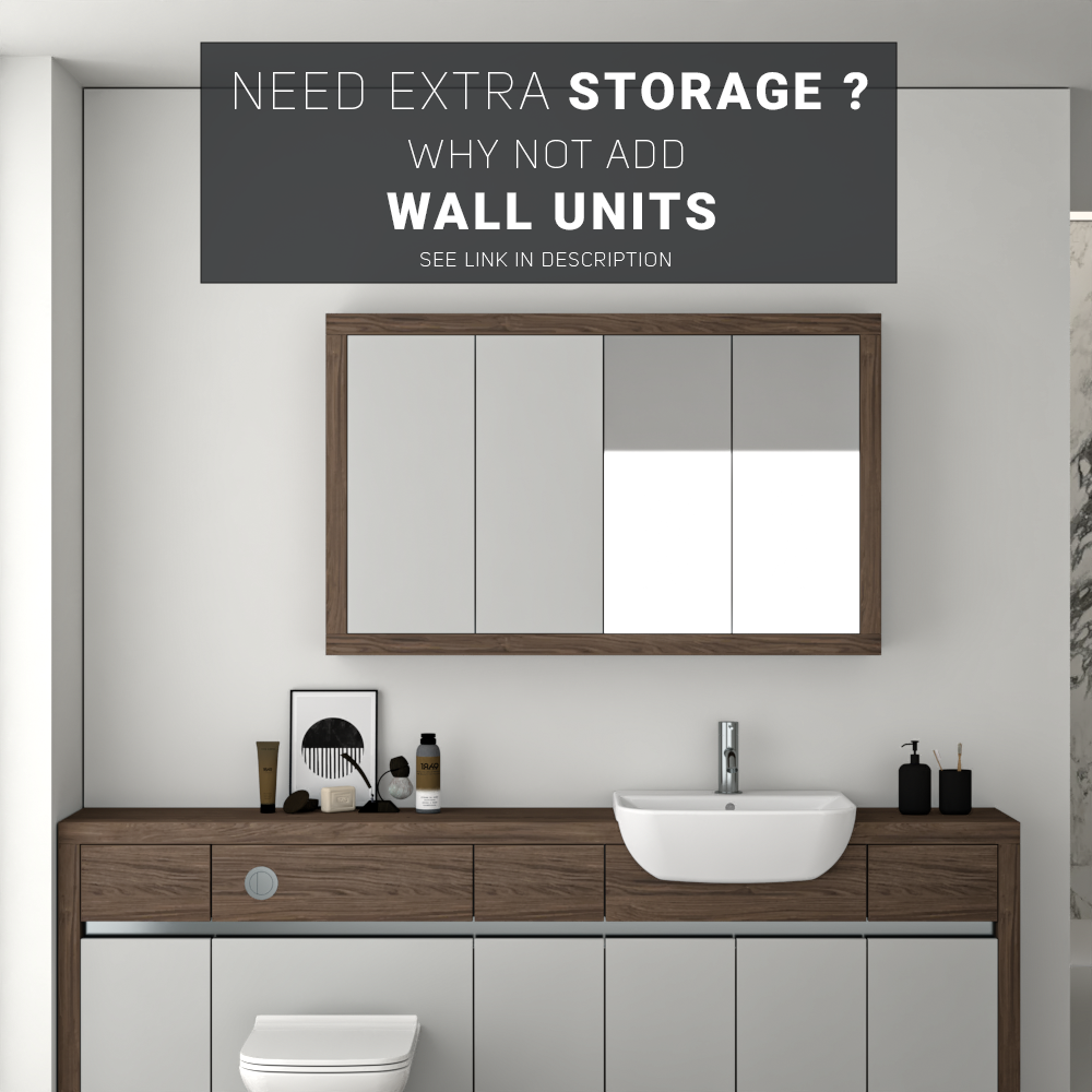 SEVI NORDIC CHESTNUT / LIGHT GREY MATT BASE UNITS BATHROOM FITTED FURNITURE