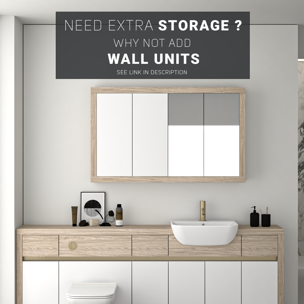 SEVI NORDIC OAK / WHITE MATT BASE UNITS BATHROOM FITTED FURNITURE