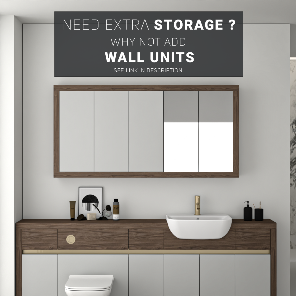 SEVI NORDIC CHESTNUT / LIGHT GREY MATT BASE UNITS BATHROOM FITTED FURNITURE