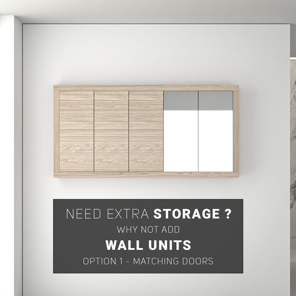 SEVI NORDIC OAK / BLACK MATT BASE UNITS BATHROOM FITTED FURNITURE