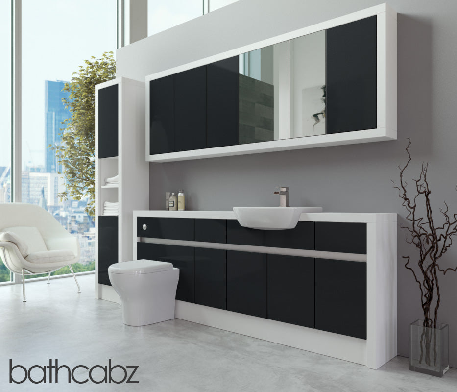 SIDONA WHITE MATT BASE, WALL & TALL UNIT BATHROOM FITTED FURNITURE