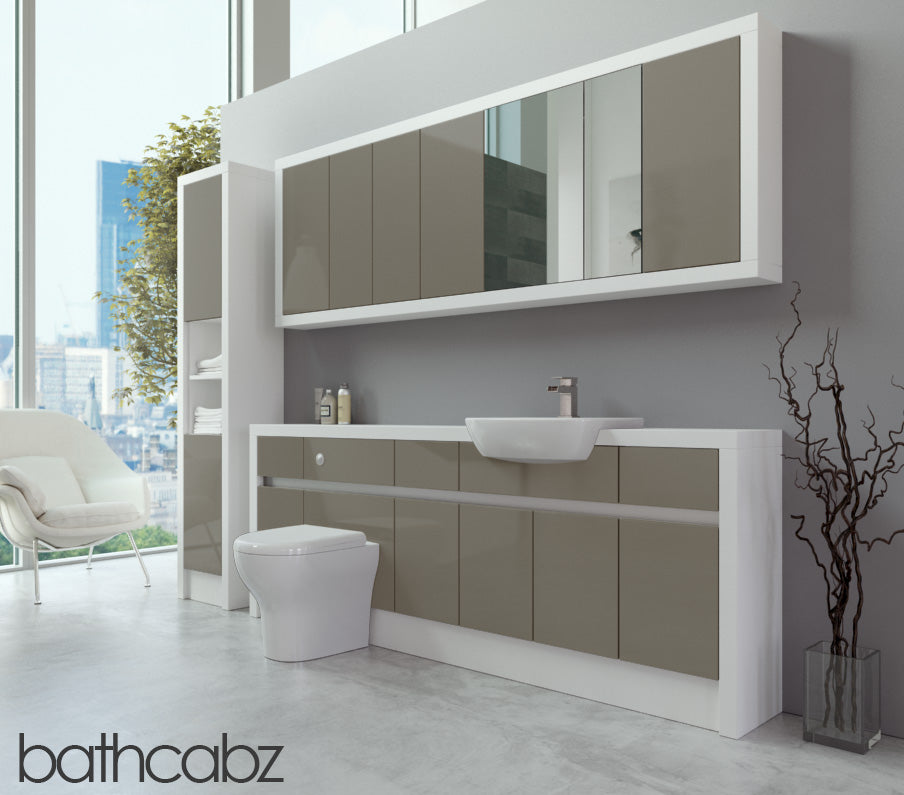 SIDONA WHITE MATT BASE, WALL & TALL UNIT BATHROOM FITTED FURNITURE