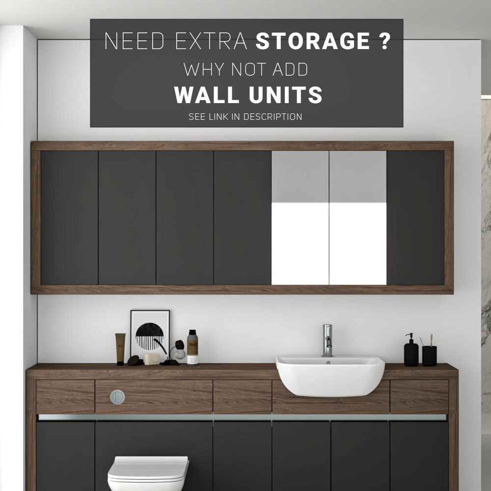 SEVI NORDIC CHESTNUT / DARK GREY MATT BASE UNITS BATHROOM FITTED FURNITURE