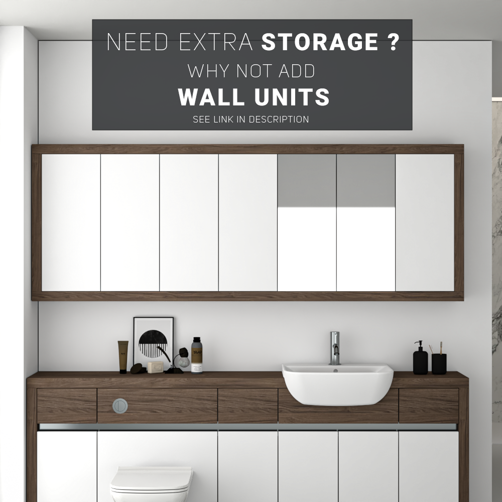 SEVI NORDIC CHESTNUT / WHITE MATT BASE UNITS BATHROOM FITTED FURNITURE