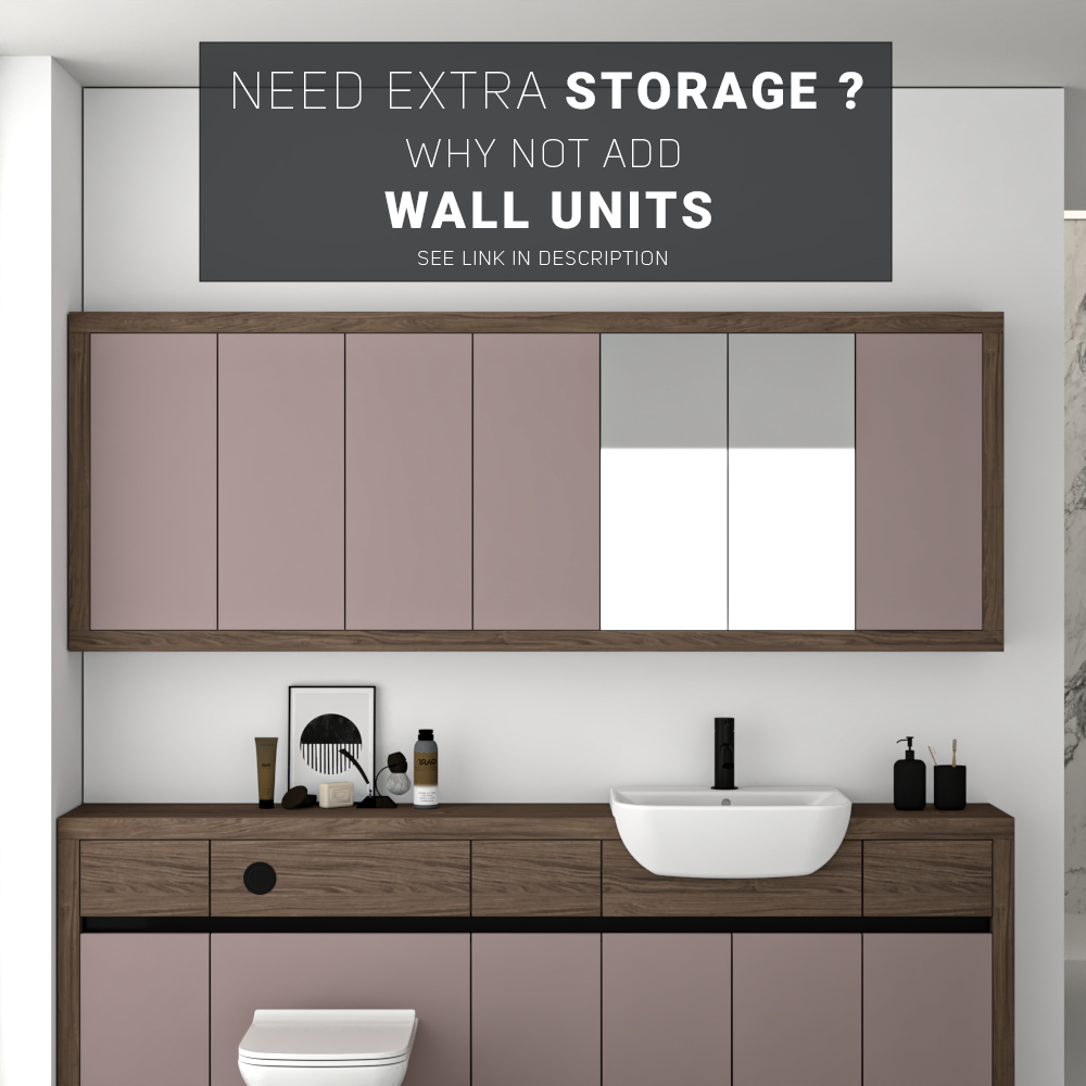 SEVI NORDIC CHESTNUT / DUST PINK MATT BASE UNITS BATHROOM FITTED FURNITURE