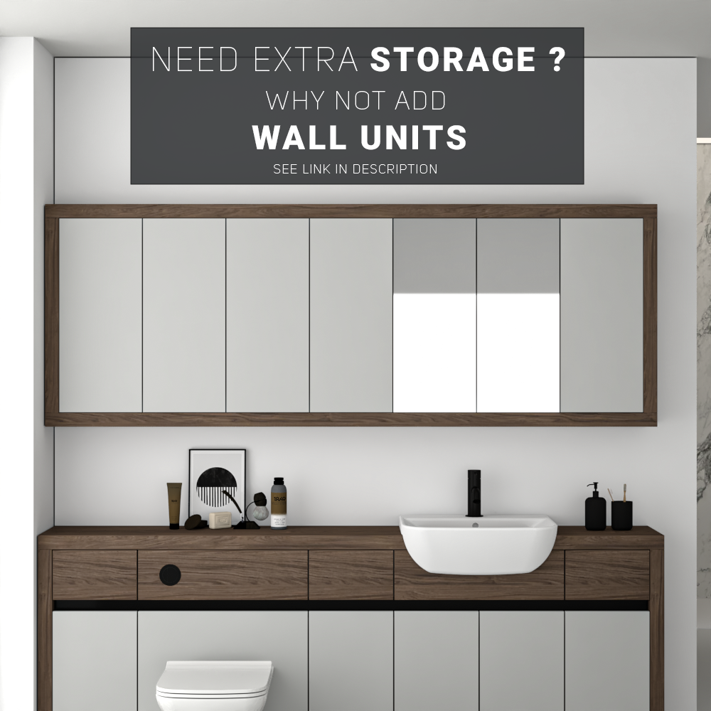 SEVI NORDIC CHESTNUT / LIGHT GREY MATT BASE UNITS BATHROOM FITTED FURNITURE