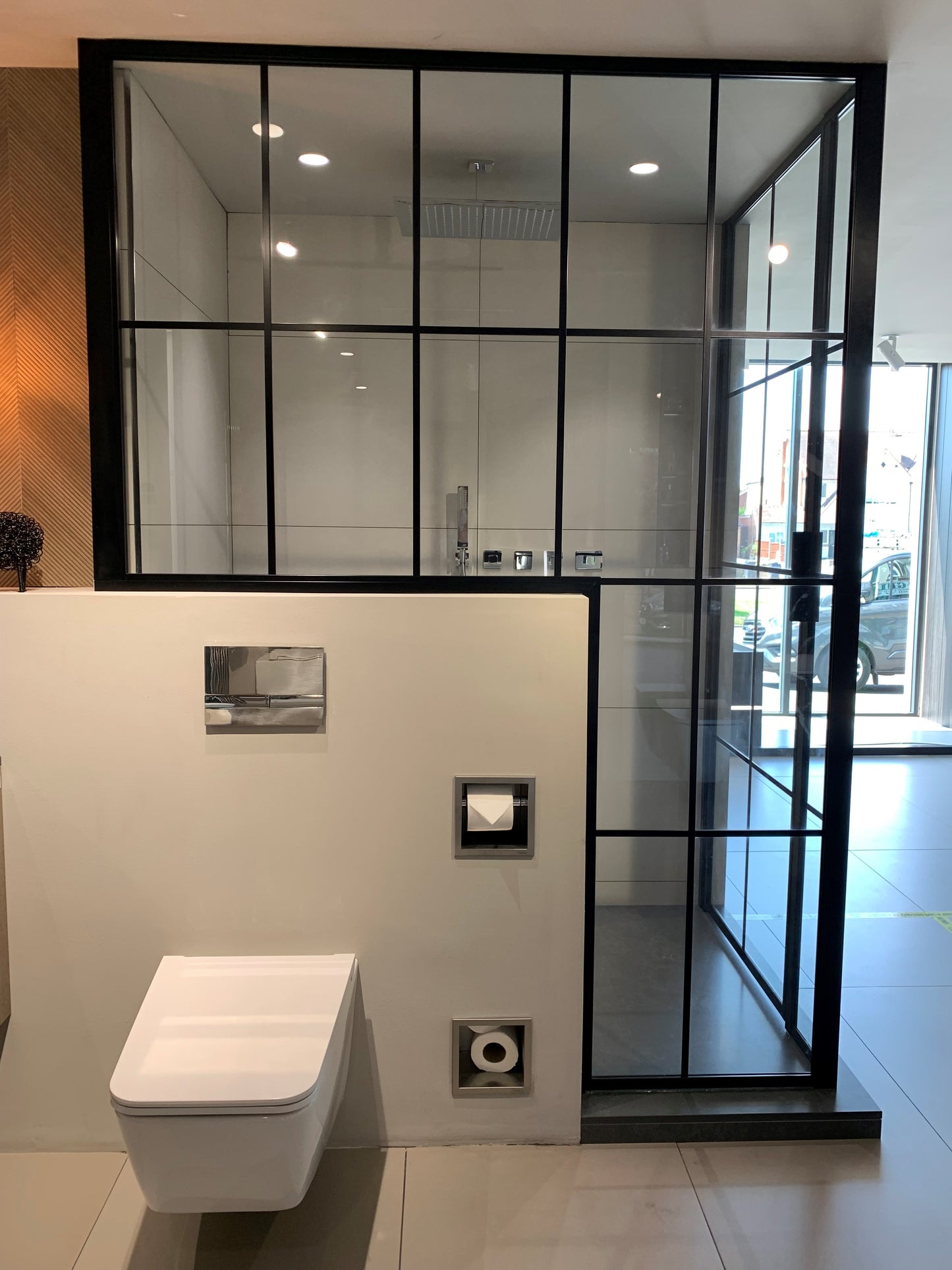 DRENCH BLACK MATT / CLEAR GLASS SHOWER DOOR & SIDE PANELS