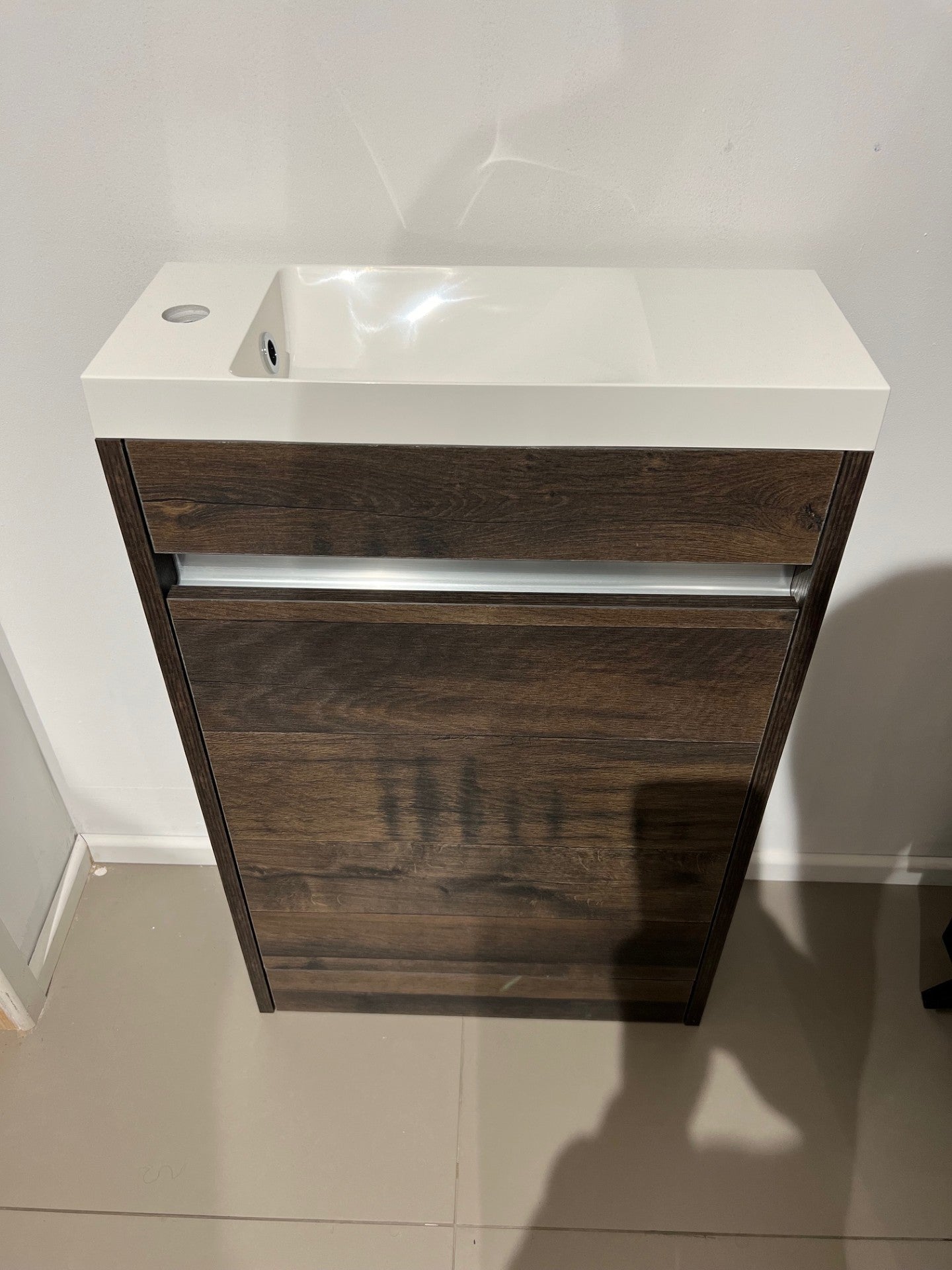 550MM CLOAKROOM BASIN UNIT VANITY SHERWOOD DARK