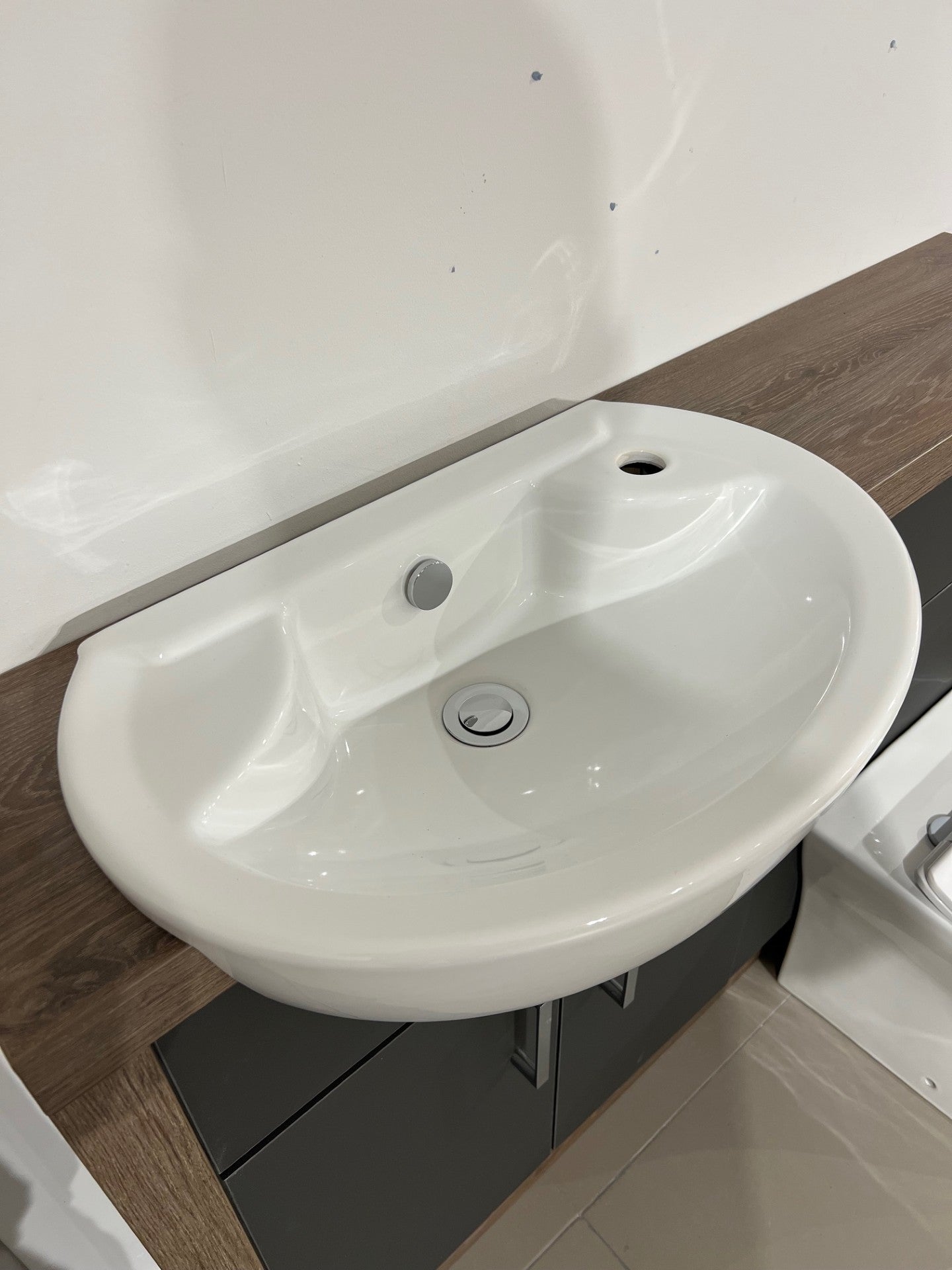 1200MM BATHROOM FITTED FURNITURE DAVOS OAK / DARK GREY MATT - EX-DISPLAY