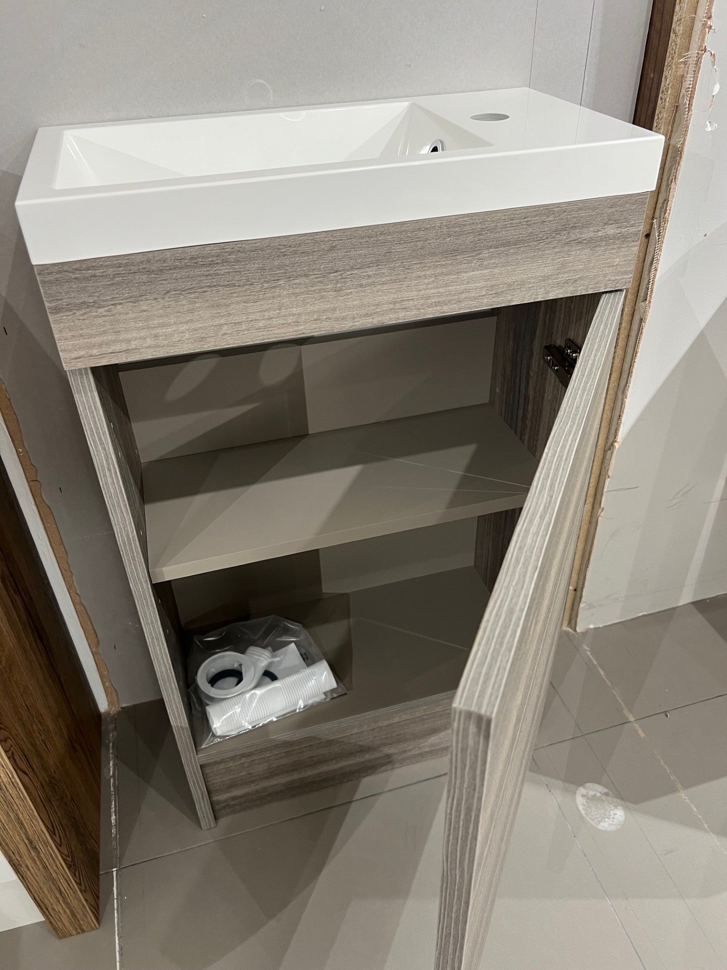 500MM CLOAKROOM BASIN UNIT VANITY WALNUT
