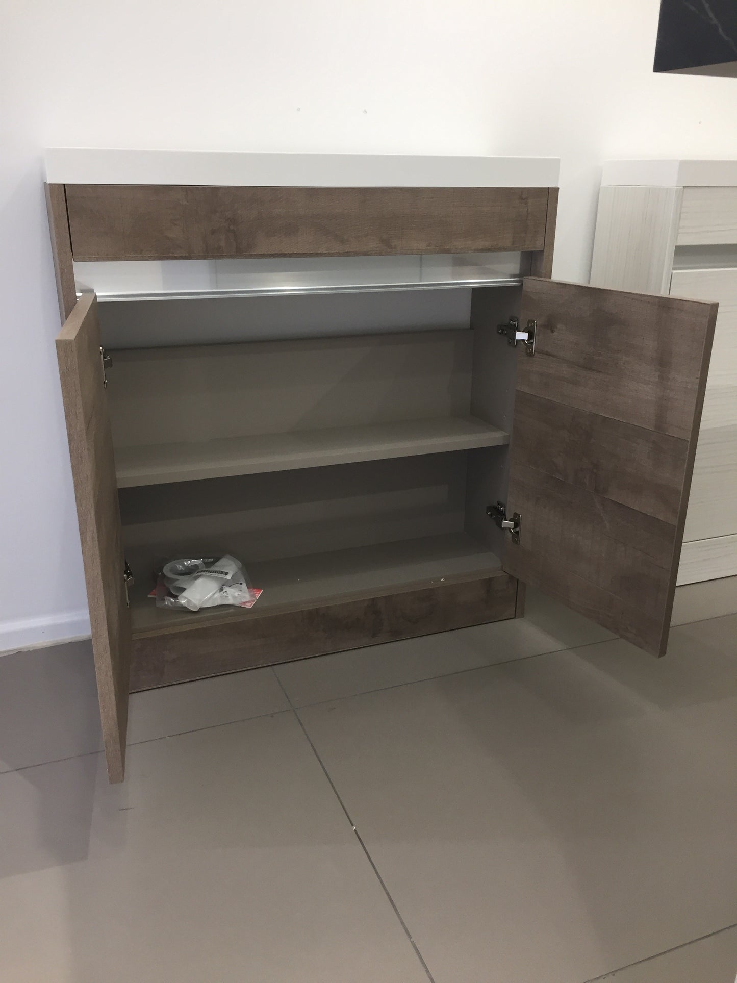 800MM CLOAKROOM JULE BASIN UNIT - CASTEL WALNUT