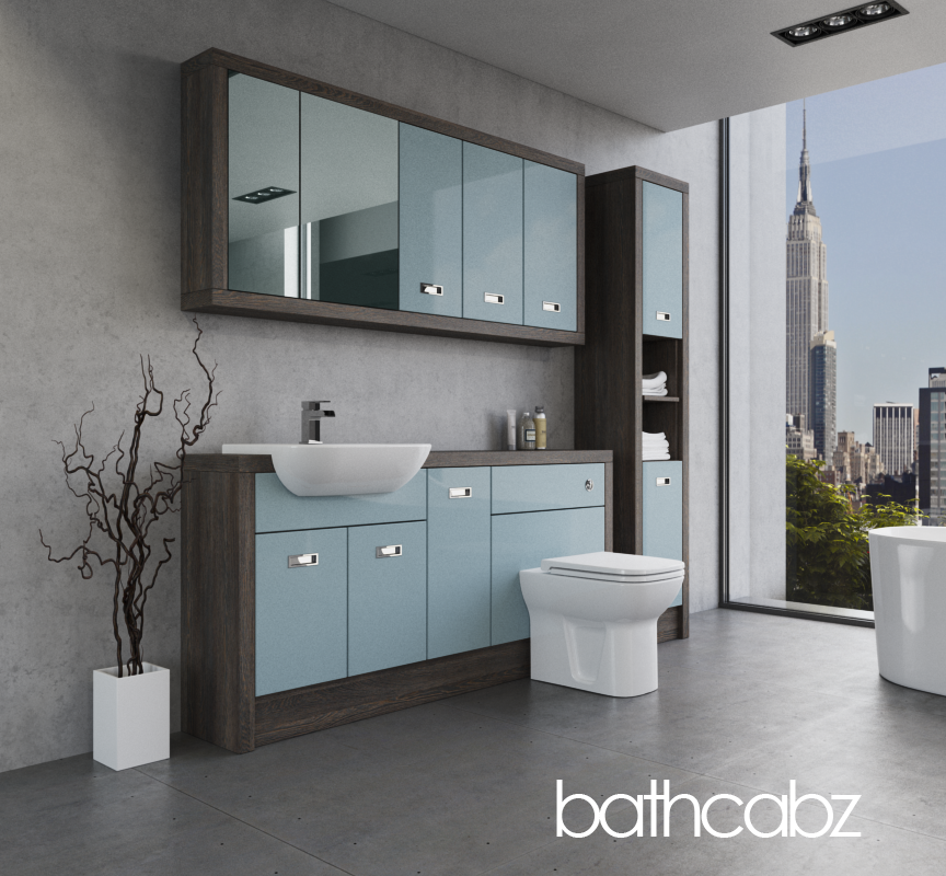 ATHENA NORWICH OAK BASE, WALL & TALL UNIT BATHROOM FITTED FURNITURE
