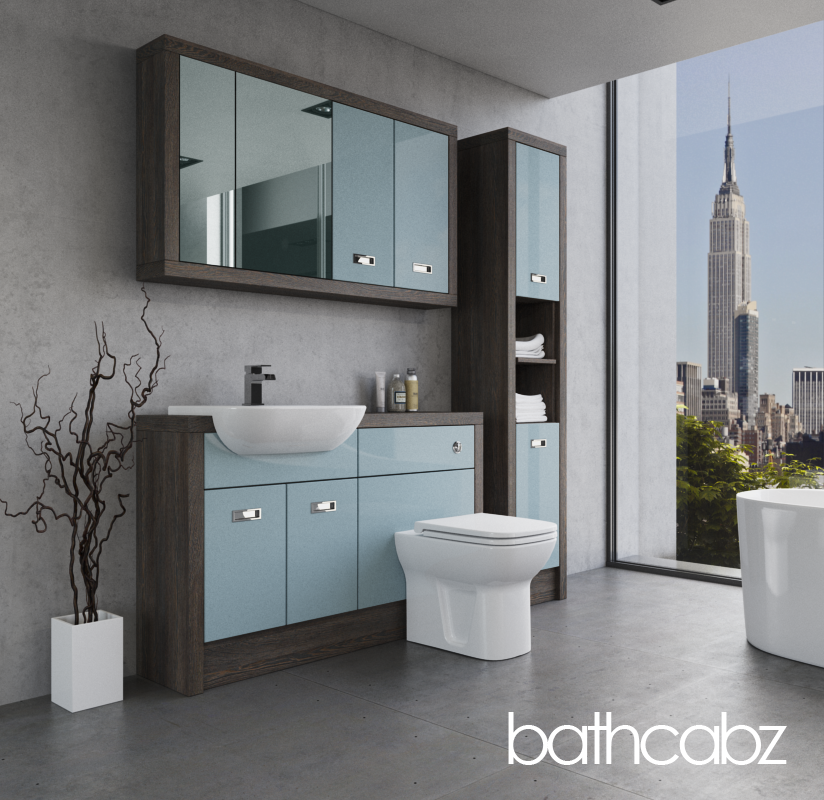 ATHENA NORWICH OAK BASE, WALL & TALL UNIT BATHROOM FITTED FURNITURE
