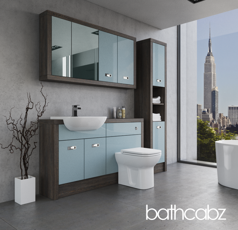 ATHENA NORWICH OAK BASE, WALL & TALL UNIT BATHROOM FITTED FURNITURE