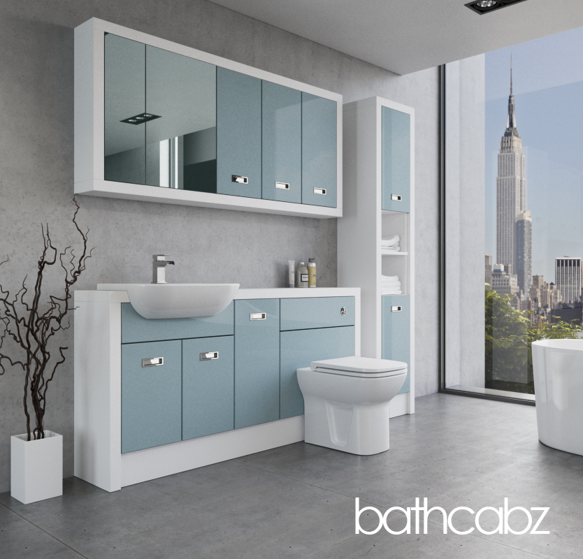 ATHENA WHITE MATT BASE, WALL & TALL UNIT BATHROOM FITTED FURNITURE