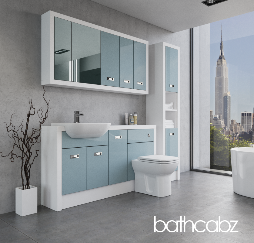 ATHENA WHITE MATT BASE, WALL & TALL UNIT BATHROOM FITTED FURNITURE