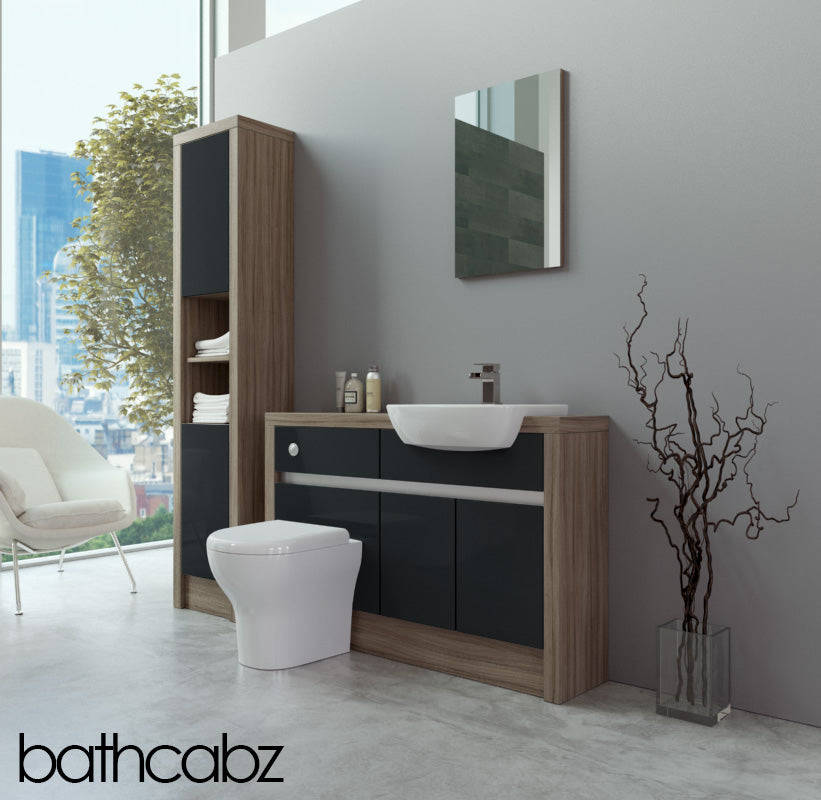 SIDONA DRIFTWOOD BASE & TALL UNIT BATHROOM FITTED FURNITURE