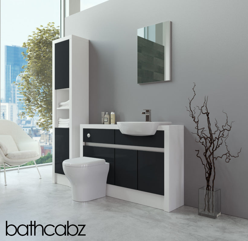 SIDONA WHITE MATT BASE & TALL UNIT BATHROOM FITTED FURNITURE