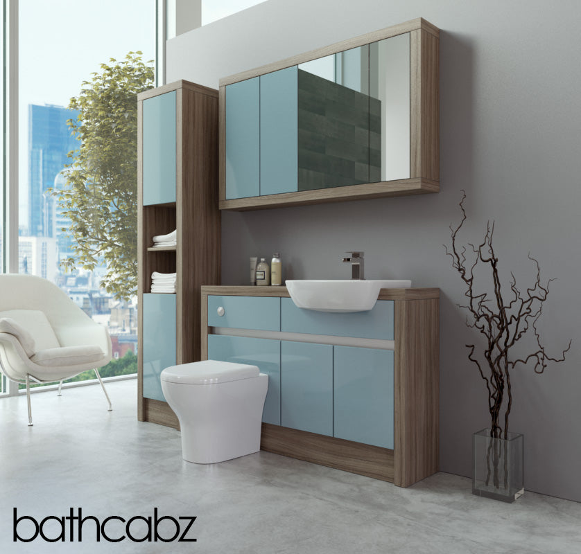 SIDONA DRIFTWOOD BASE, WALL & TALL UNIT BATHROOM FITTED FURNITURE