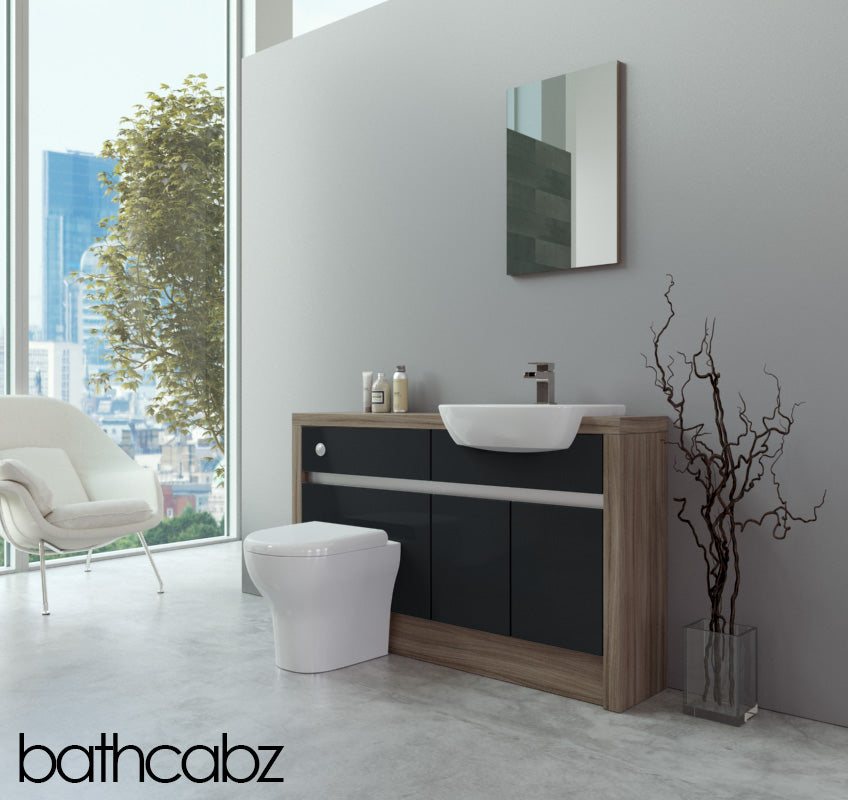 SIDONA DRIFTWOOD BASE UNITS BATHROOM FITTED FURNITURE