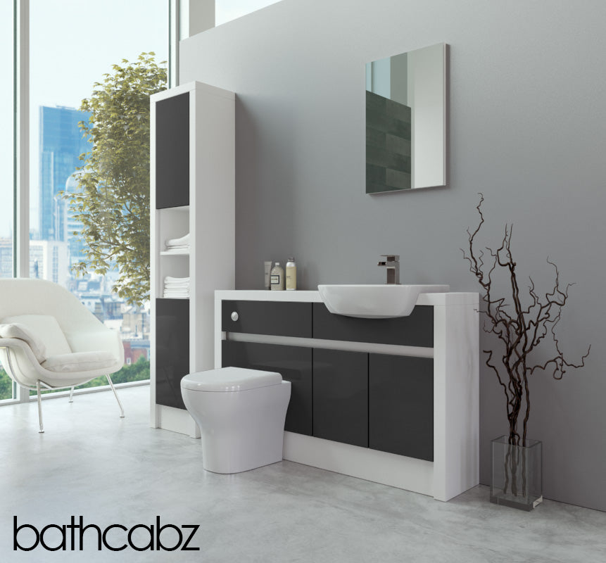 SIDONA WHITE MATT BASE & TALL UNIT BATHROOM FITTED FURNITURE