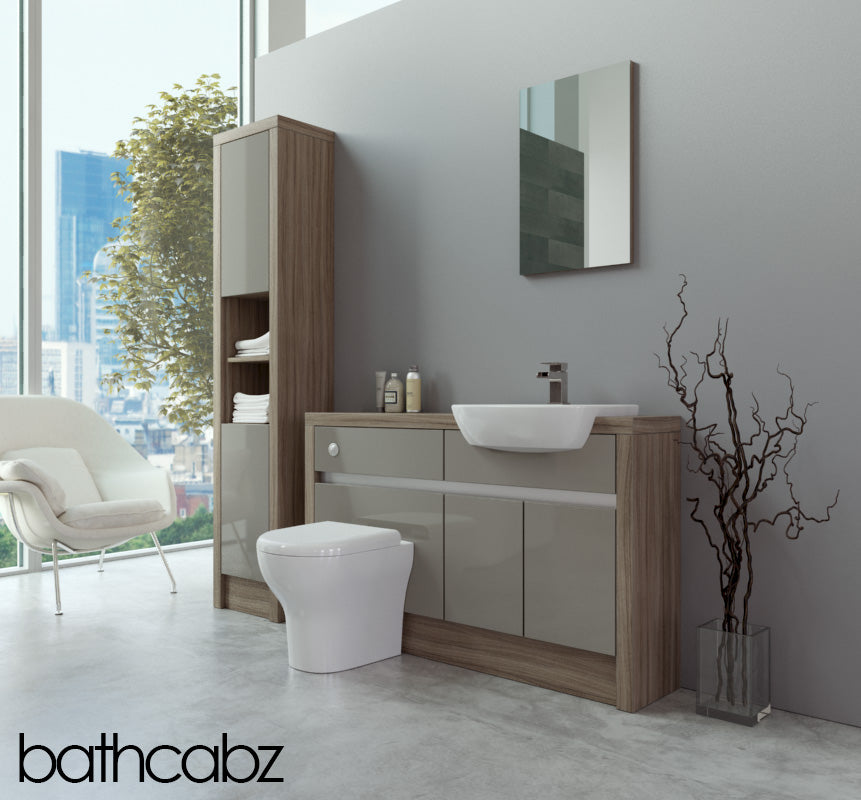 SIDONA DRIFTWOOD BASE & TALL UNIT BATHROOM FITTED FURNITURE