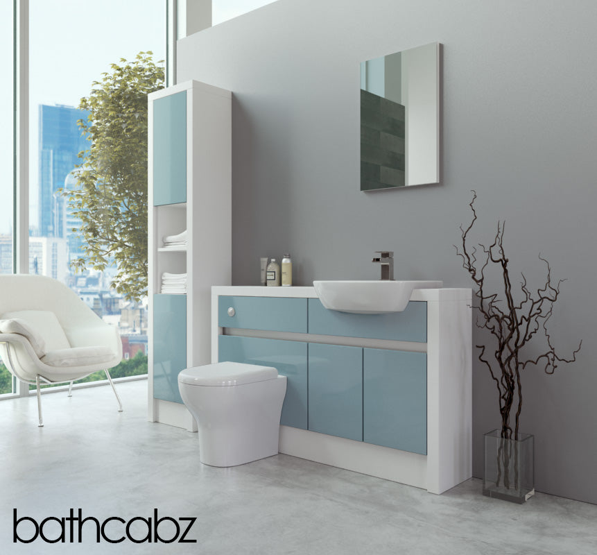 SIDONA WHITE MATT BASE & TALL UNIT BATHROOM FITTED FURNITURE