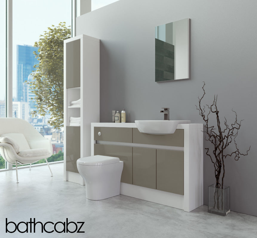 SIDONA WHITE MATT BASE & TALL UNIT BATHROOM FITTED FURNITURE
