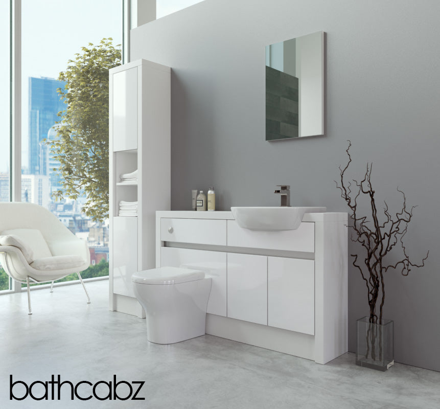 SIDONA WHITE MATT BASE & TALL UNIT BATHROOM FITTED FURNITURE