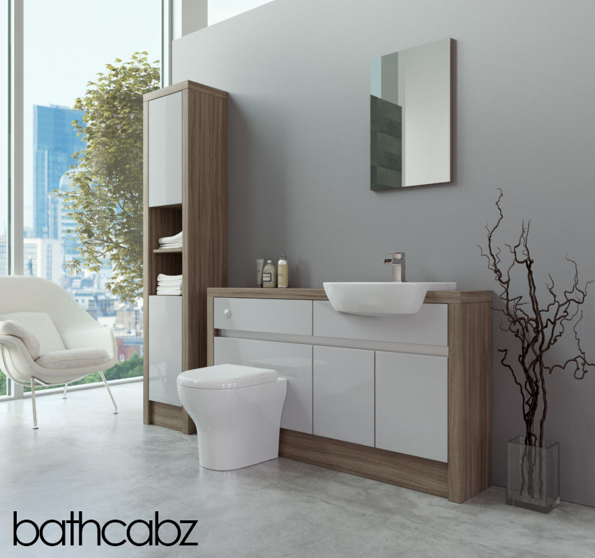 SIDONA DRIFTWOOD BASE & TALL UNIT BATHROOM FITTED FURNITURE