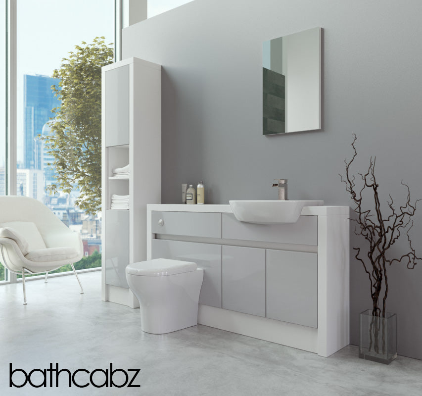 SIDONA WHITE MATT BASE & TALL UNIT BATHROOM FITTED FURNITURE