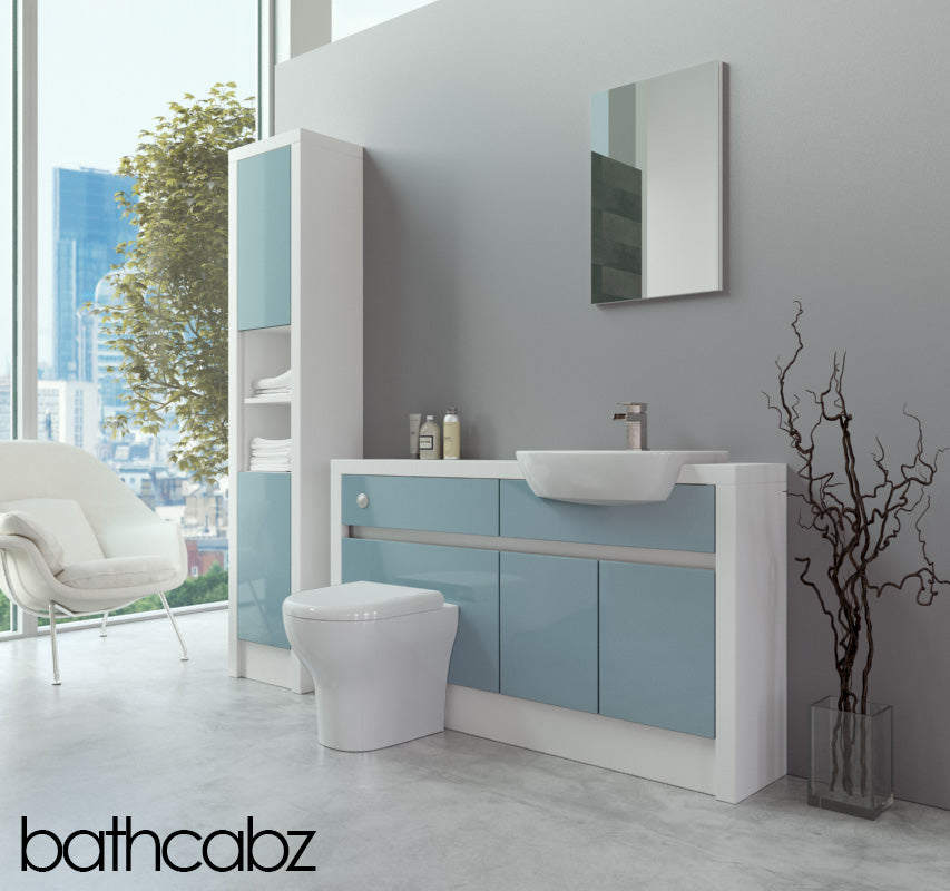 SIDONA WHITE MATT BASE & TALL UNIT BATHROOM FITTED FURNITURE