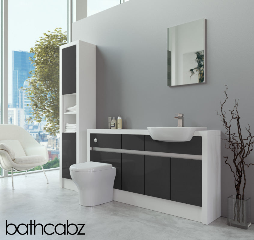 SIDONA WHITE MATT BASE & TALL UNIT BATHROOM FITTED FURNITURE