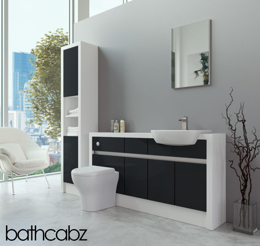 SIDONA WHITE MATT BASE & TALL UNIT BATHROOM FITTED FURNITURE