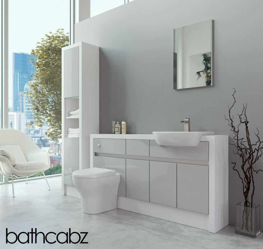 SIDONA WHITE MATT BASE & TALL UNIT BATHROOM FITTED FURNITURE