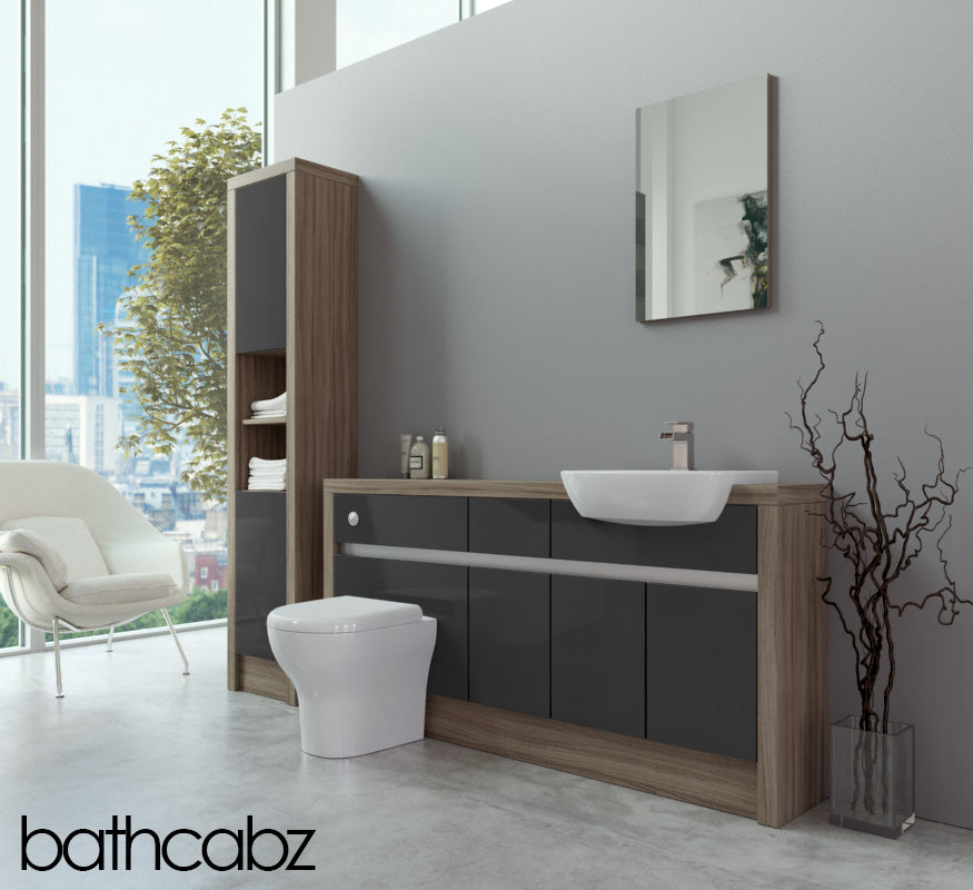 SIDONA DRIFTWOOD BASE & TALL UNIT BATHROOM FITTED FURNITURE