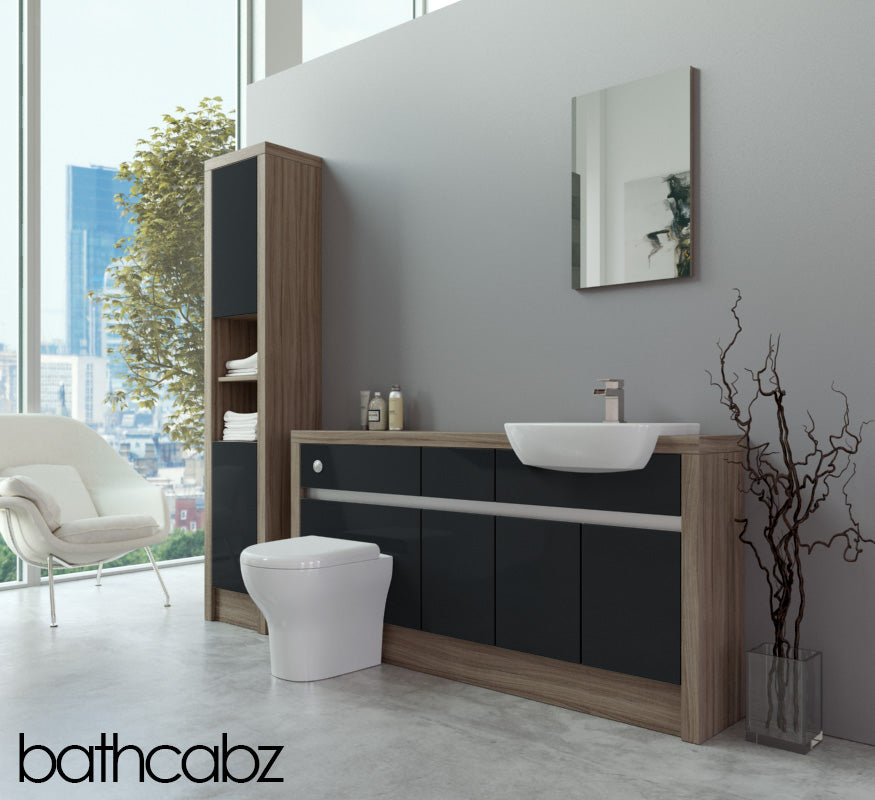 SIDONA DRIFTWOOD BASE & TALL UNIT BATHROOM FITTED FURNITURE