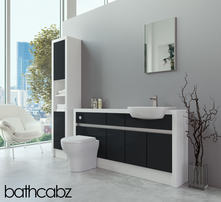 SIDONA WHITE MATT BASE & TALL UNIT BATHROOM FITTED FURNITURE